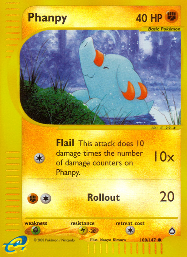 E-Series Aquapolis Phanpy #100/147 reverse holo